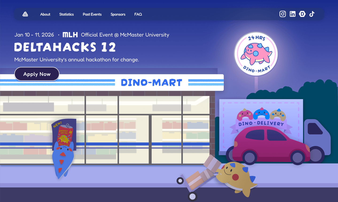 deltahacks 12 landing page